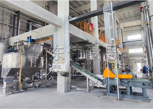 自動擠壓破碎機+自動拆包機+管鏈提升機